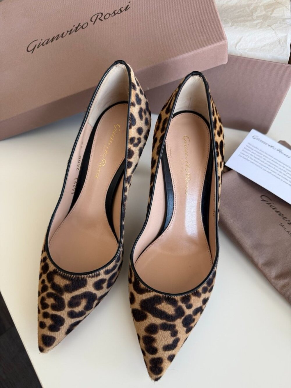 Gianvito Rossi Leopard-Print Calf Hair 85mm Stiletto Heel Pumps